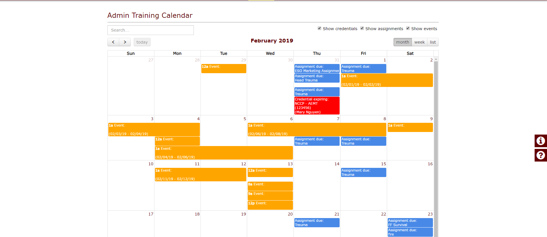 Generic Training Calendar (2) LocalGovU